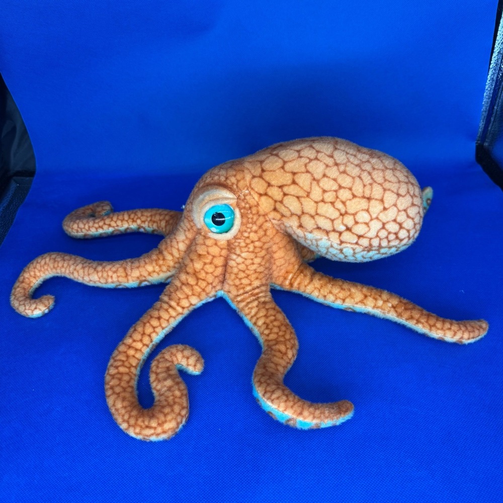 Octopus Plush Realistic Wishpets Orange Stuffed Animal 12" Aquarium Ocean Decor